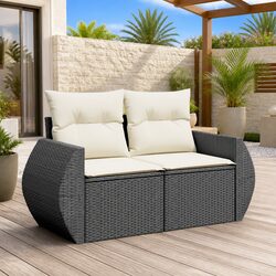 Quality 2-Seater Garden Sofa with Removable Cushions
