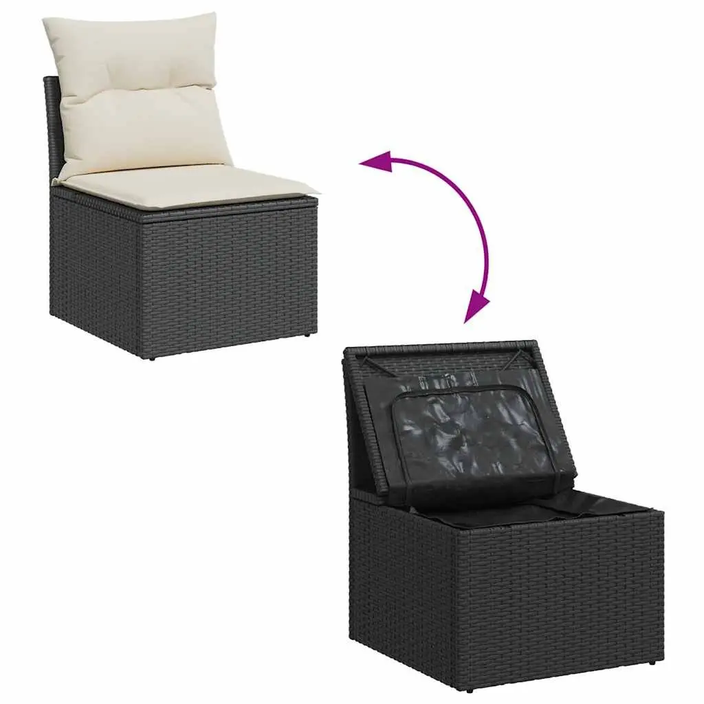 Armless Garden Chair with Cushions and Storage