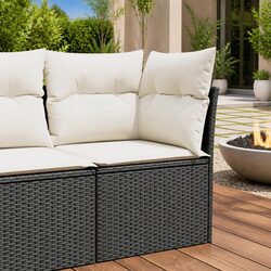 Durable Outdoor Corner Sofa with Cushions and Storage