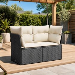 Durable 2-Seater Garden Sofa with Cushions and Storage