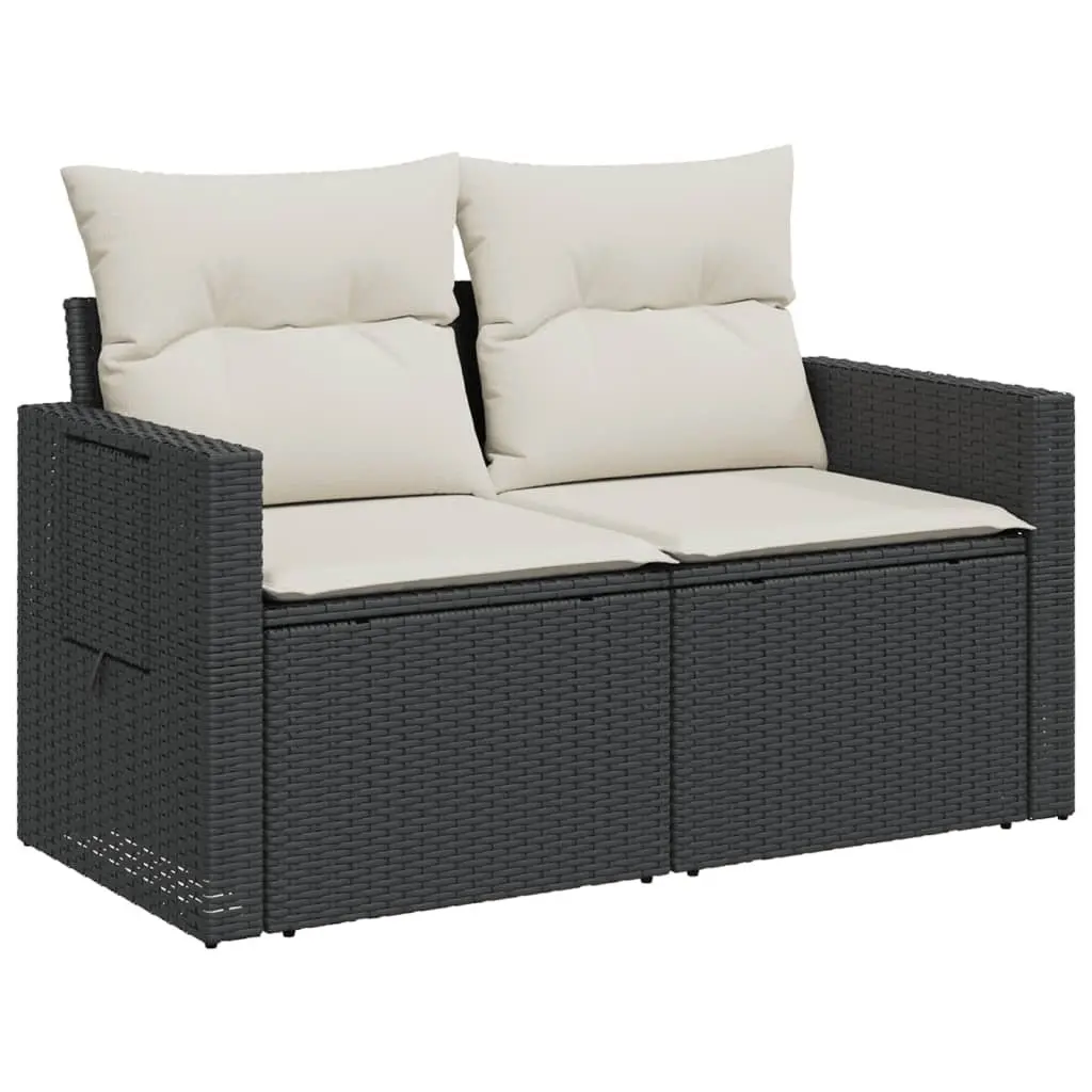 2-Seater Rattan Garden Sofa with Cushions