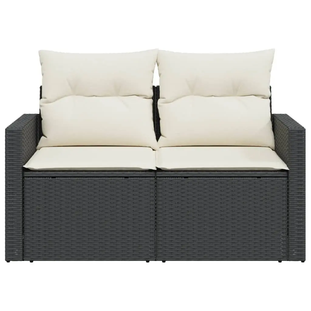 2-Seater Rattan Garden Sofa with Cushions