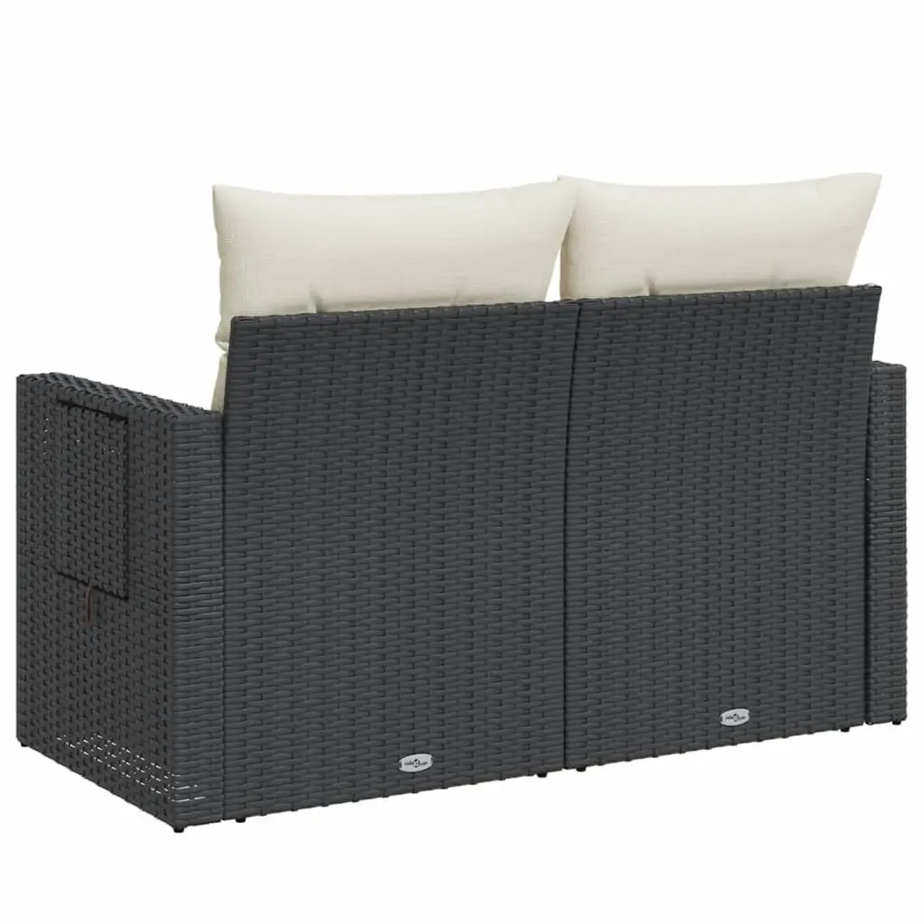 2-Seater Rattan Garden Sofa with Cushions