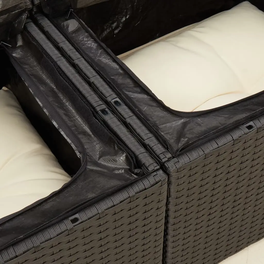2-Seater Rattan Garden Sofa with Cushions