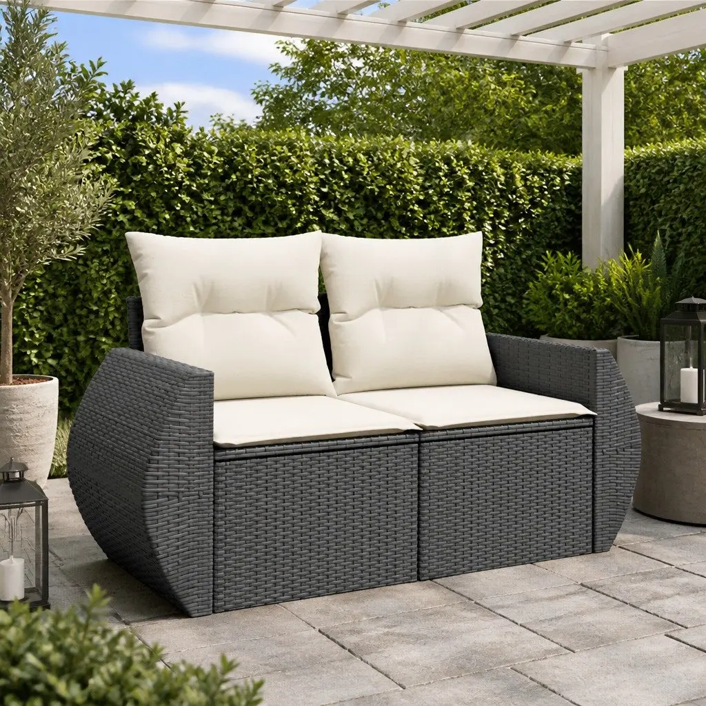 2-Seater Outdoor Sofa with Storage and Cushions