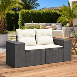 High-Quality 2-Seater Garden Sofa with Cushions Storage