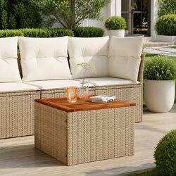 Beige Garden Table 55x55x37cm Outdoor Furniture