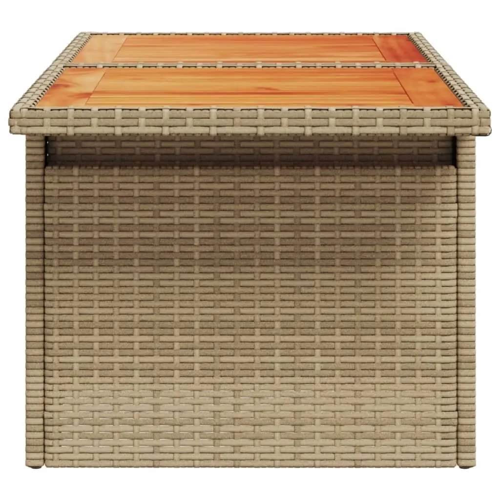 Beige Outdoor Garden Table with Adjustable Top