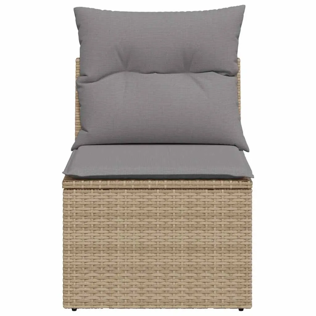 Armless Poly Rattan Outdoor Sofa with Cushions