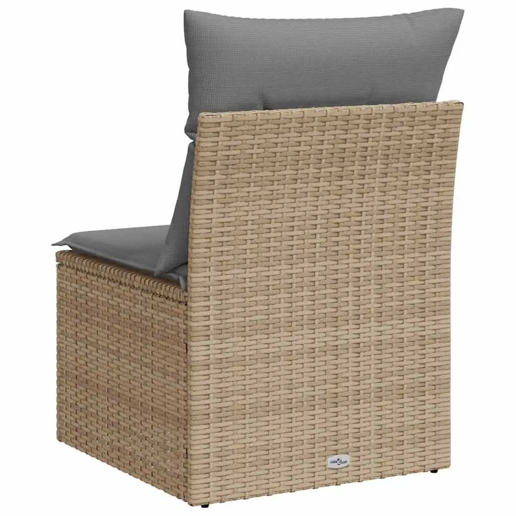 Armless Poly Rattan Outdoor Sofa with Cushions