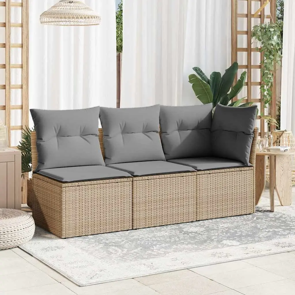 Outdoor Corner Sofa with Cushions in Beige