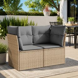 Sturdy 2-Seater Outdoor Garden Sofa with Cushions