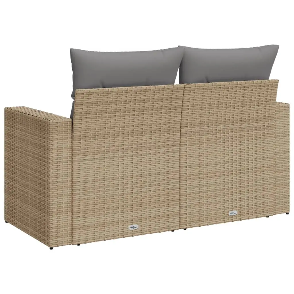 2-Seater Garden Sofa with Cushions in Beige