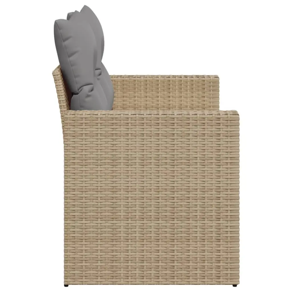 2-Seater Garden Sofa with Cushions in Beige