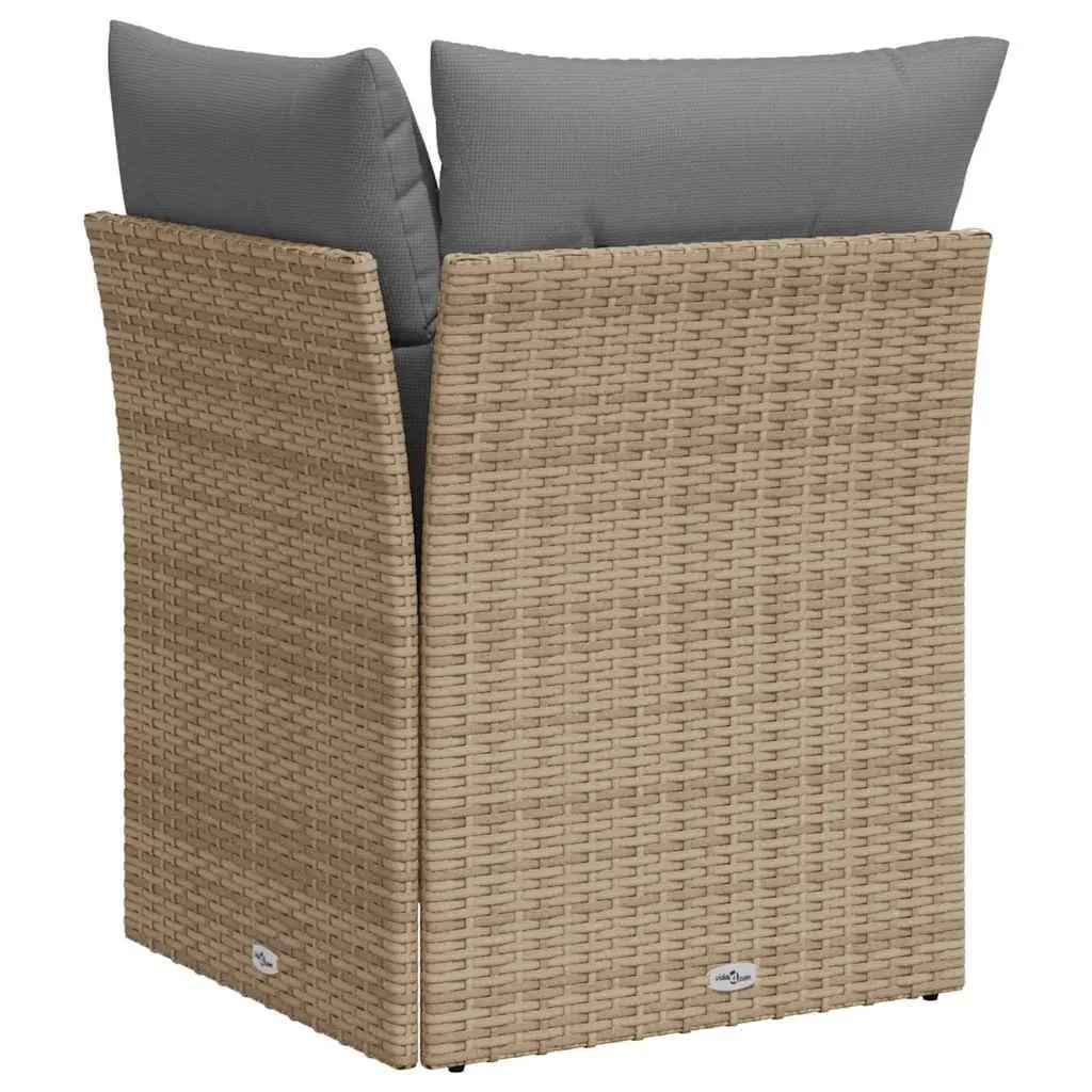 Garden Corner Sofa PE Rattan Beige Outdoor Sectional Seating Set