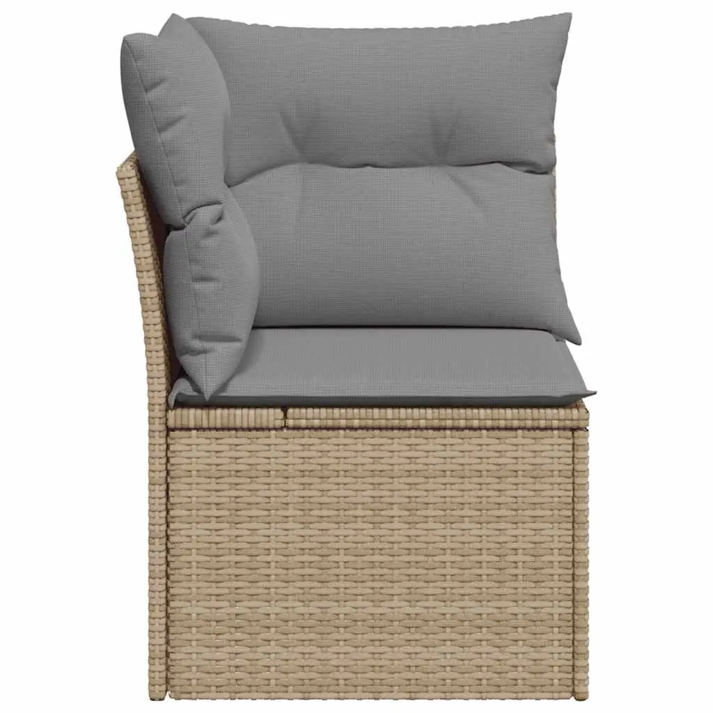 Garden Corner Sofa PE Rattan Beige Outdoor Sectional Seating Set