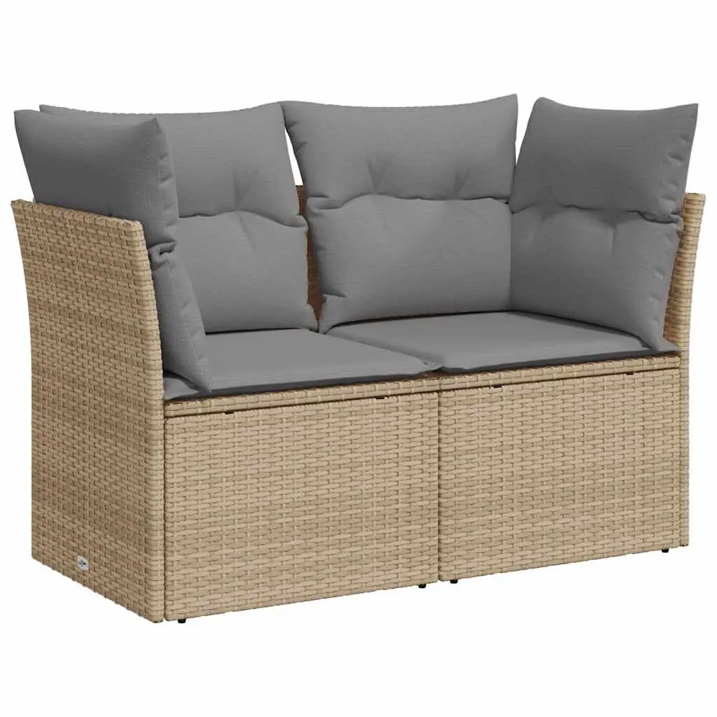 2-Seater Garden Sofa with Storage in Beige