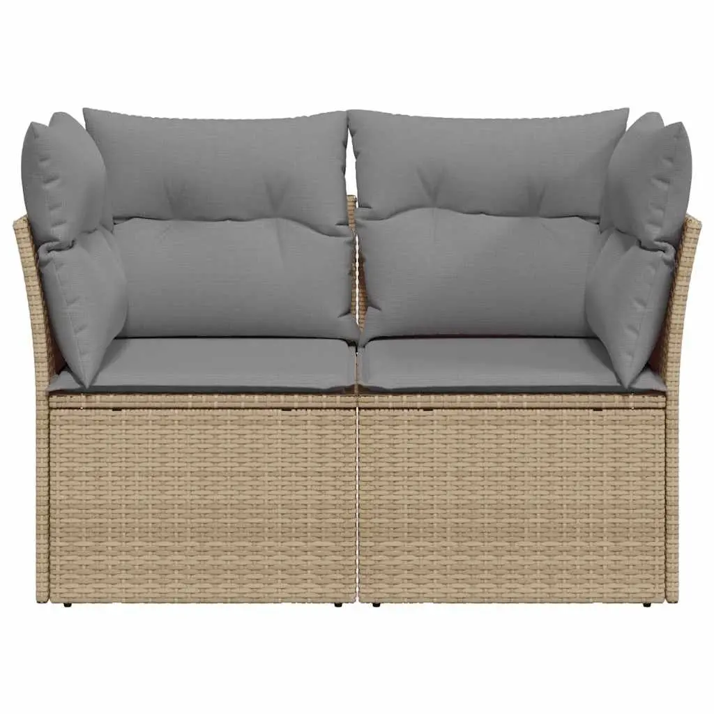 2-Seater Garden Sofa with Storage in Beige