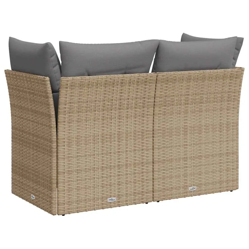 2-Seater Garden Sofa with Storage in Beige