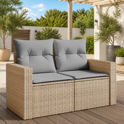 Durable 2-Seater Garden Sofa with Storage and Cushions
