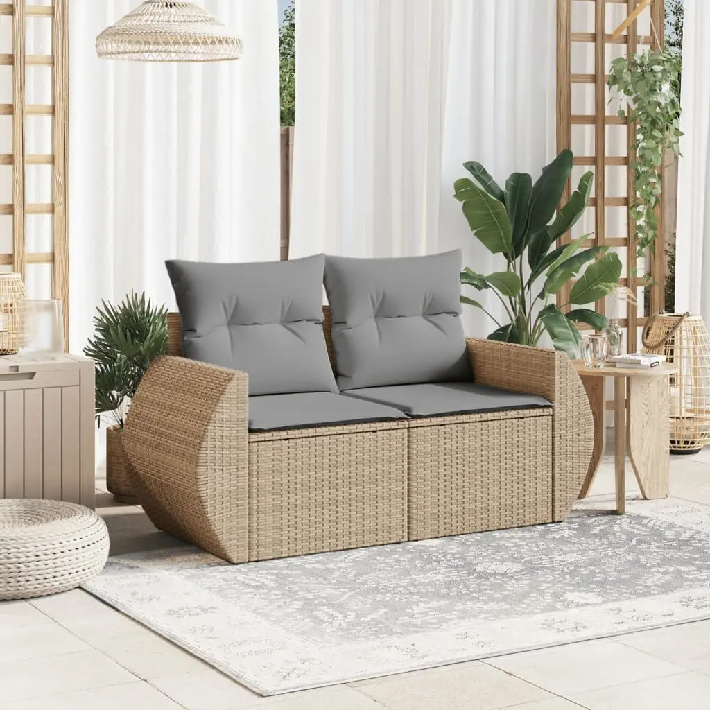 2-Seater Garden Sofa with Storage Cushions