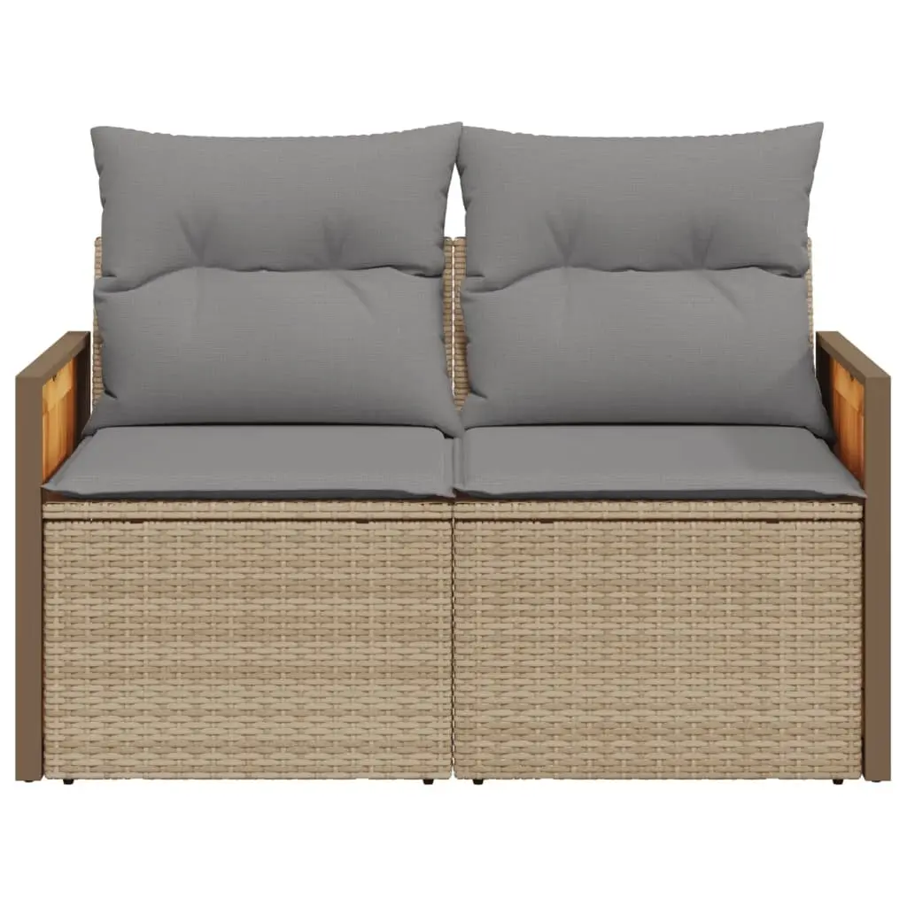 2-Seater Garden Sofa with Cushions and Storage