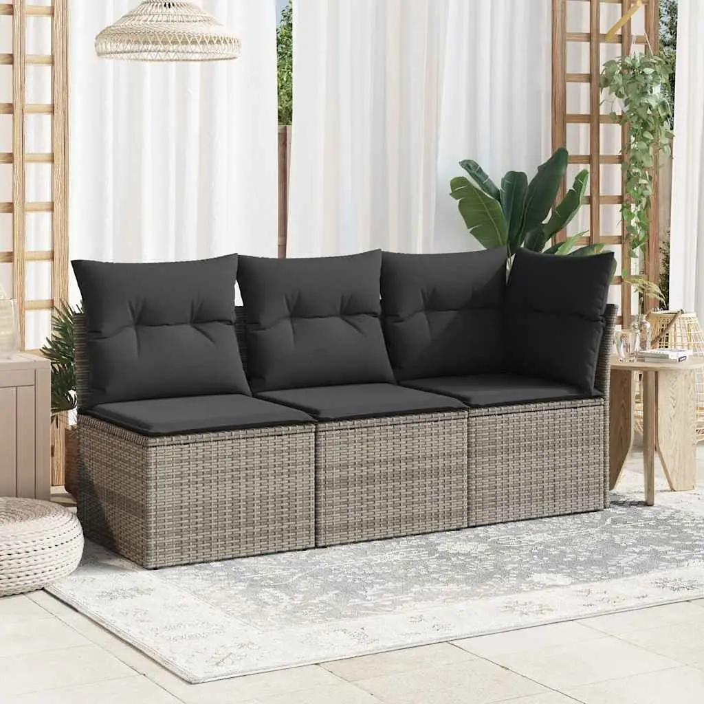 Outdoor Corner Sofa with Grey Cushions
