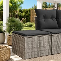 Premium Grey Garden Stool with Cushion for Outdoors