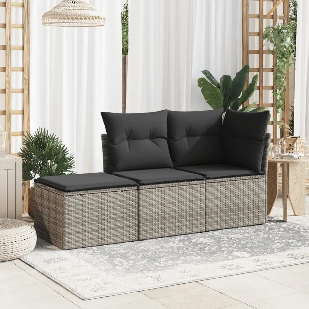 Grey Garden Stool with Cushion for Outdoors