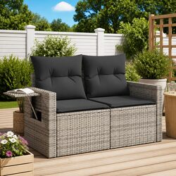 Durable 2-Seater Outdoor Sofa with Cushions and Side Table