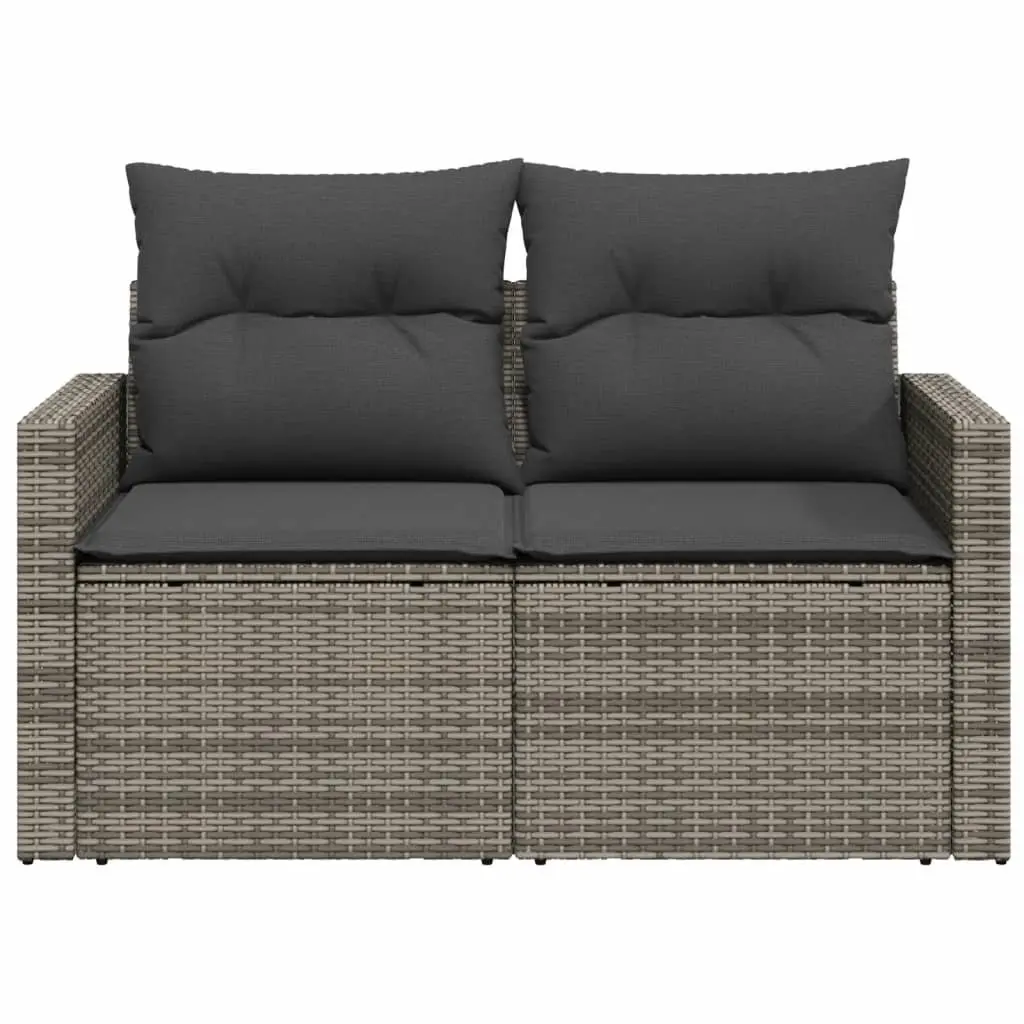 2-Seater Outdoor Sofa with Cushions and Side Table