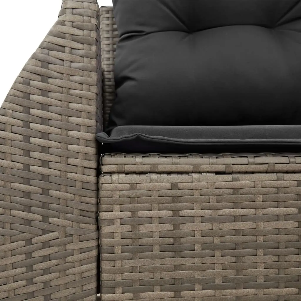 2-Seater Garden Sofa with Cushions in Grey