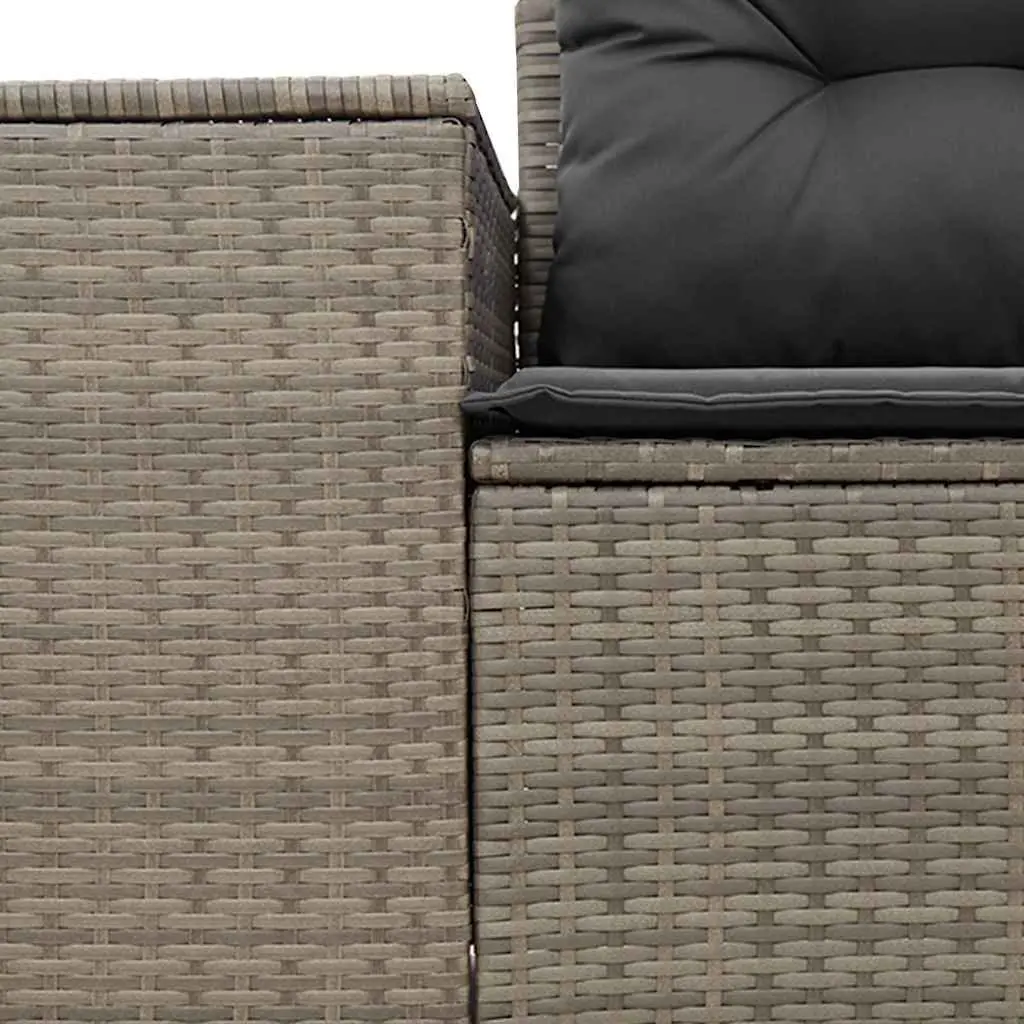 Grey 2-Seater Garden Sofa with Cushions
