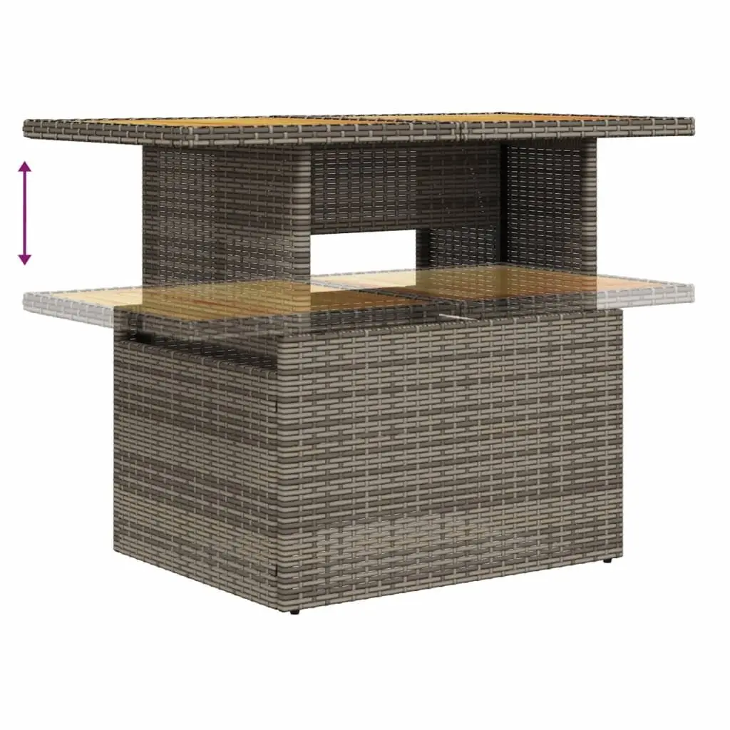 Grey Garden Table 100x55x73cm for Outdoor Use