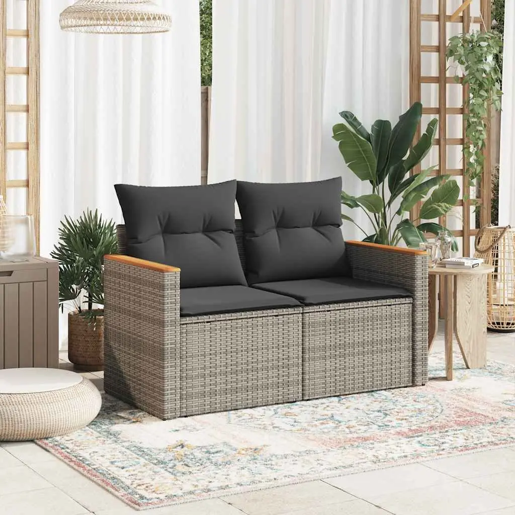 Outdoor Garden Sofa 2-Seater with Cushions