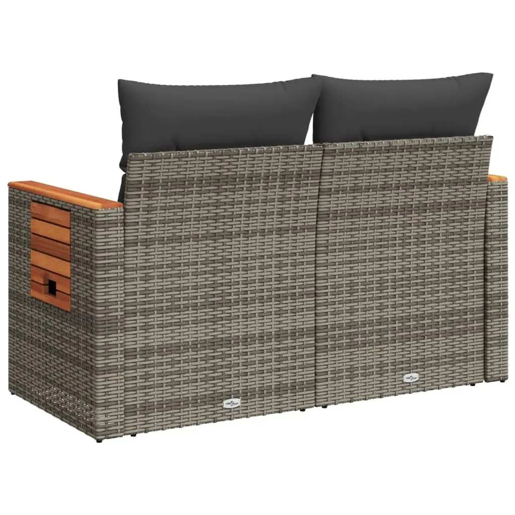 2-Seater Garden Sofa with Foldable Side Table