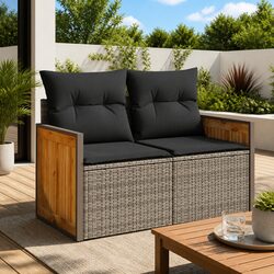 Premium 2-Seater Outdoor Garden Sofa with Cushions