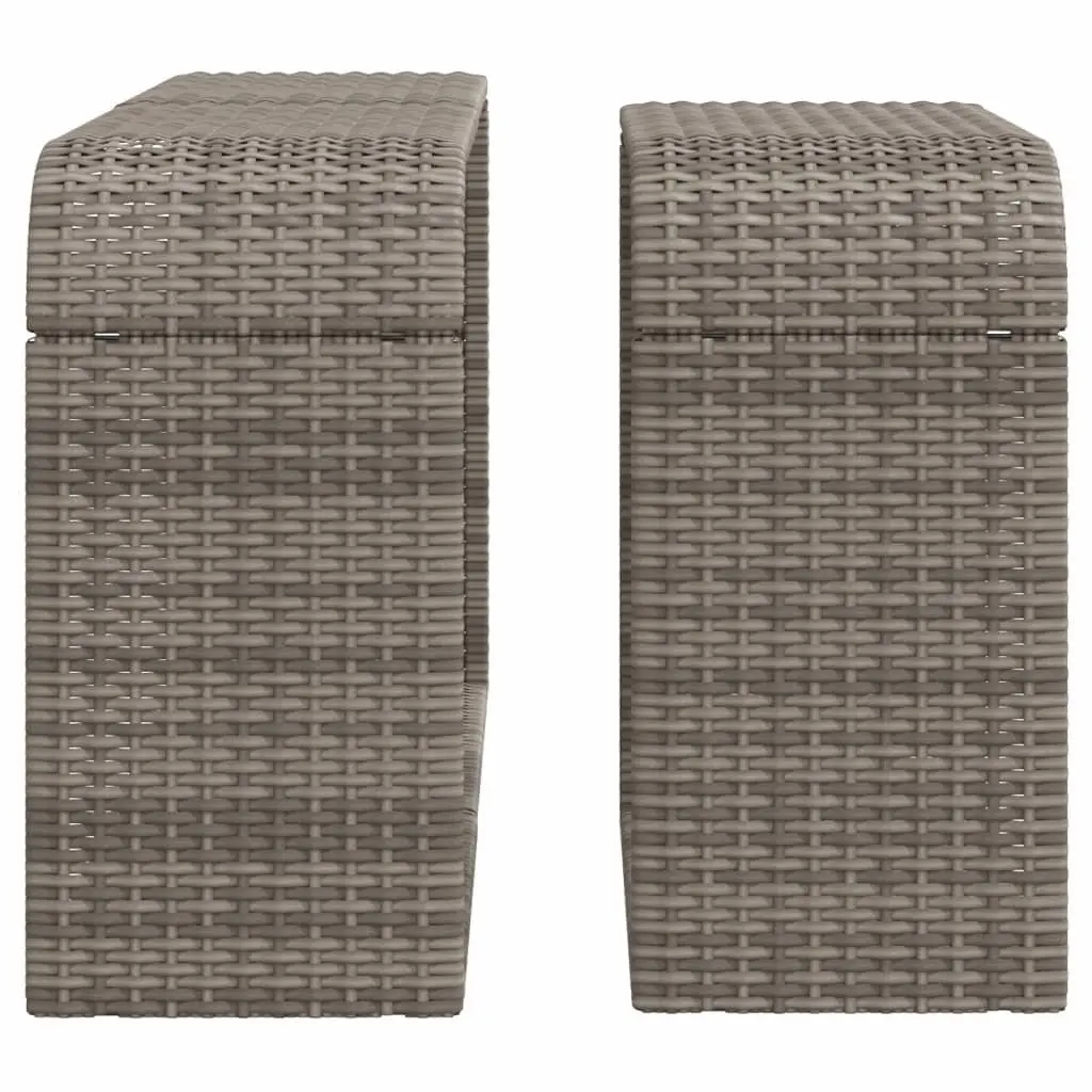 Storage Shelves PE Rattan 2 Pieces Grey Outdoor Garden Furniture