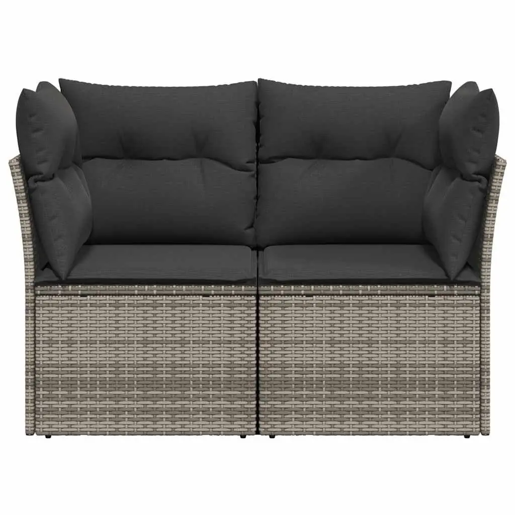 2-Seater Garden Sofa with Cushions Storage Grey