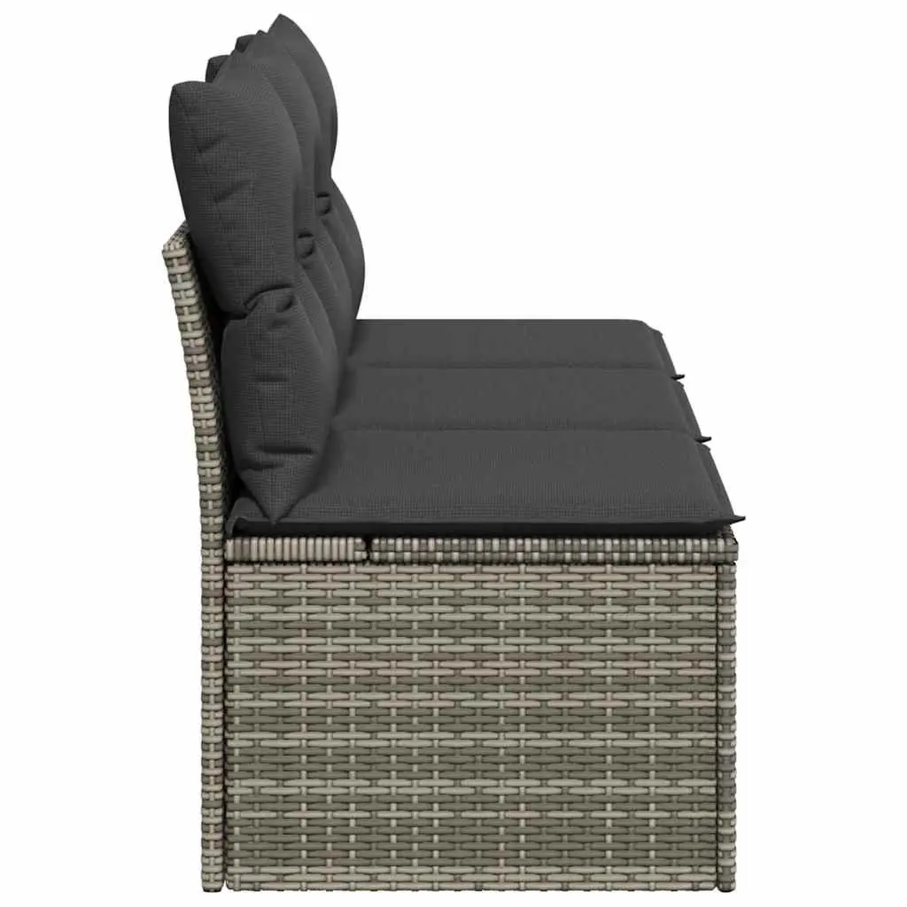 3-Seater Garden Sofa with Storage Cushions in Grey