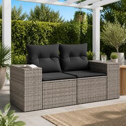 Durable 2-Seater Garden Sofa with Cushions and Storage