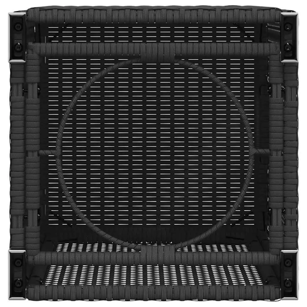 Propane Tank Cover Side Table Poly Rattan 40x40x60cm Black