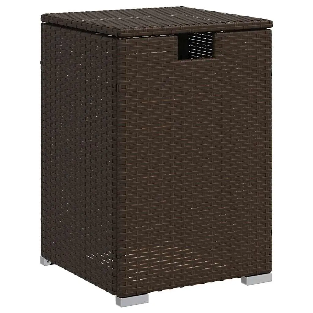 Brown Propane Tank Cover Table, 40x40x60cm, Poly Rattan