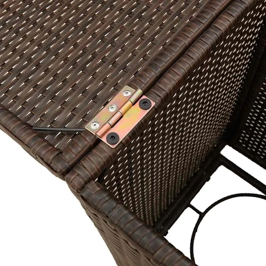 Brown Propane Tank Cover Table, 40x40x60cm, Poly Rattan