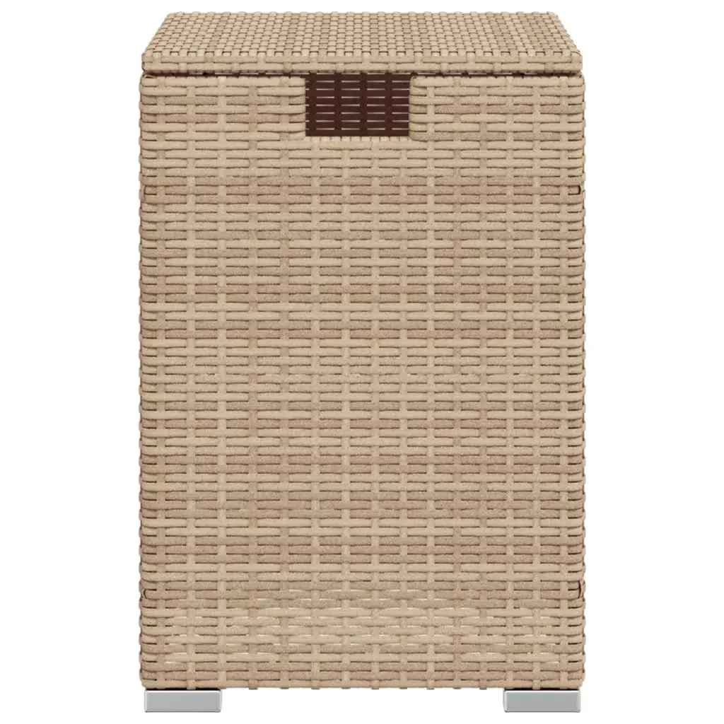 Beige Poly Rattan Outdoor Propane Tank Cover Table