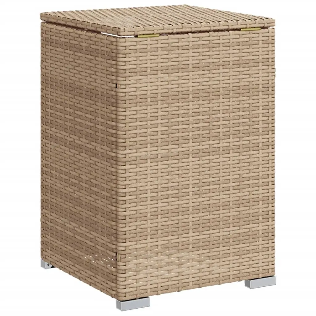 Beige Poly Rattan Outdoor Propane Tank Cover Table