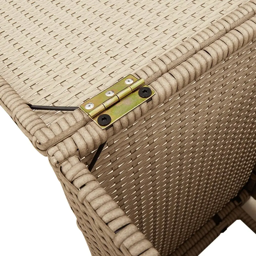Beige Poly Rattan Outdoor Propane Tank Cover Table
