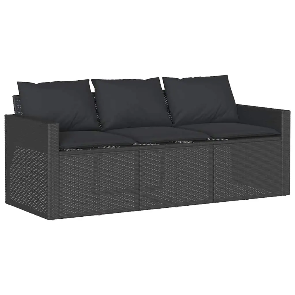 2 Piece Outdoor Dining Set with Black Poly Rattan