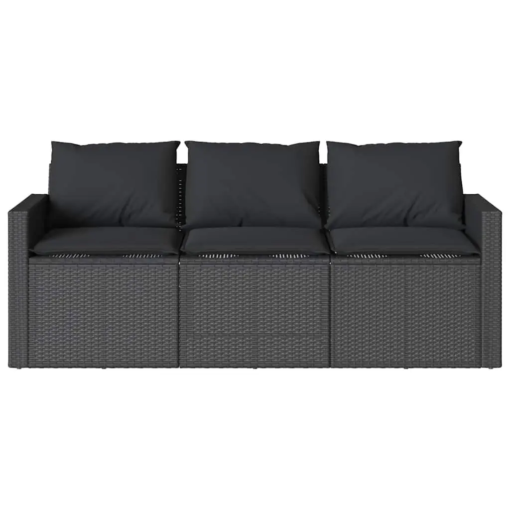 2 Piece Outdoor Dining Set with Black Poly Rattan