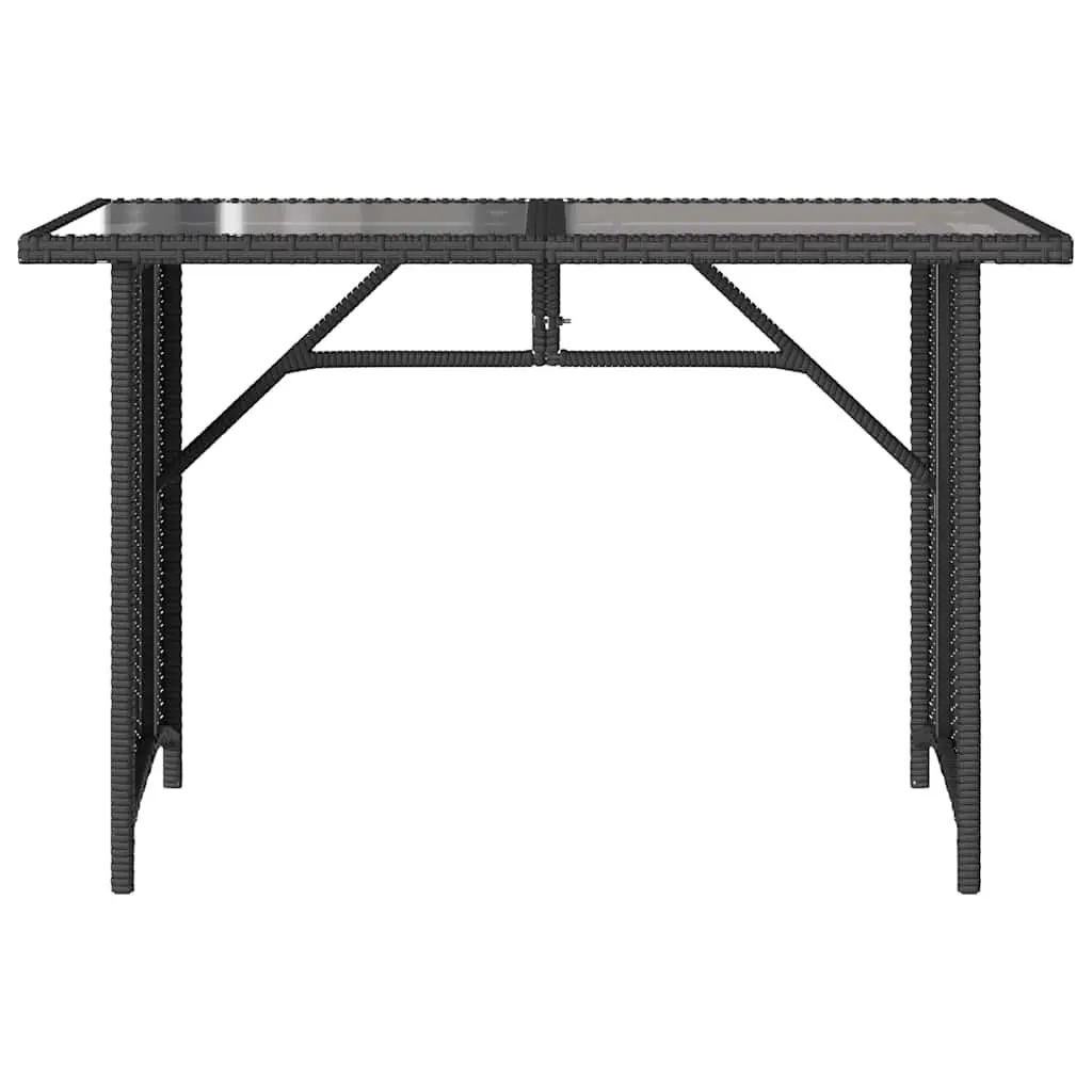 2 Piece Outdoor Dining Set with Black Poly Rattan